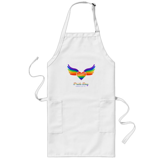 Pride day Heart Wing I Believe I Can Fly  Long Apron (Front)