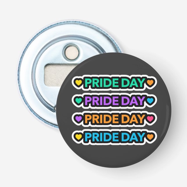 Pride day. LGBT+Pride. Rainbow heart.  Bottle Opener (Front)