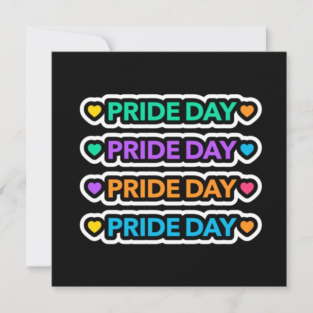 Pride day. LGBT+Pride. Rainbow heart.    Card (Front)
