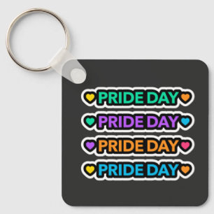 Pride day. LGBT+Pride. Rainbow heart. Key Ring