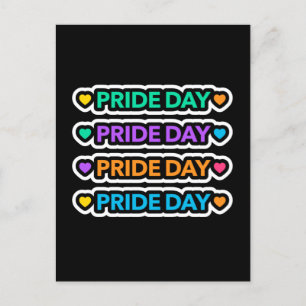 Pride day. LGBT+Pride. Rainbow heart.    Postcard