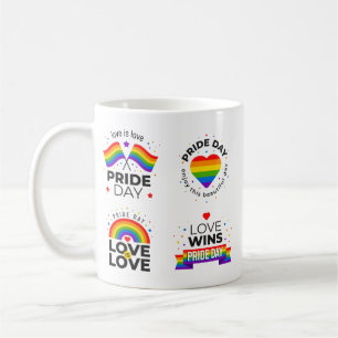 Pride Day Rainbow Heart Coffee Mug