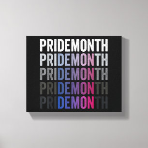 Pride Demon Bisexual Bi Pride Month LGBTQ Gay Lesb Canvas Print