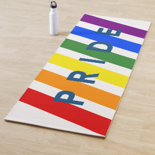 PRIDE Diagonal LGBT Rainbow Stripes Yoga Mat