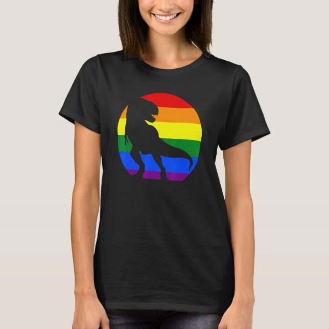 Pride Dinosaur Lgbt Gay Lesbian Transgender Trans  T-Shirt (Front)