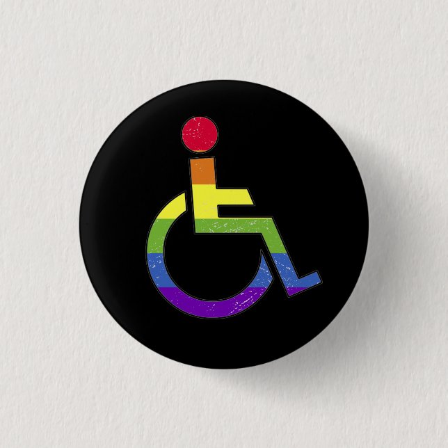 Pride Disability LGBT 3 Cm Round Badge (Front)