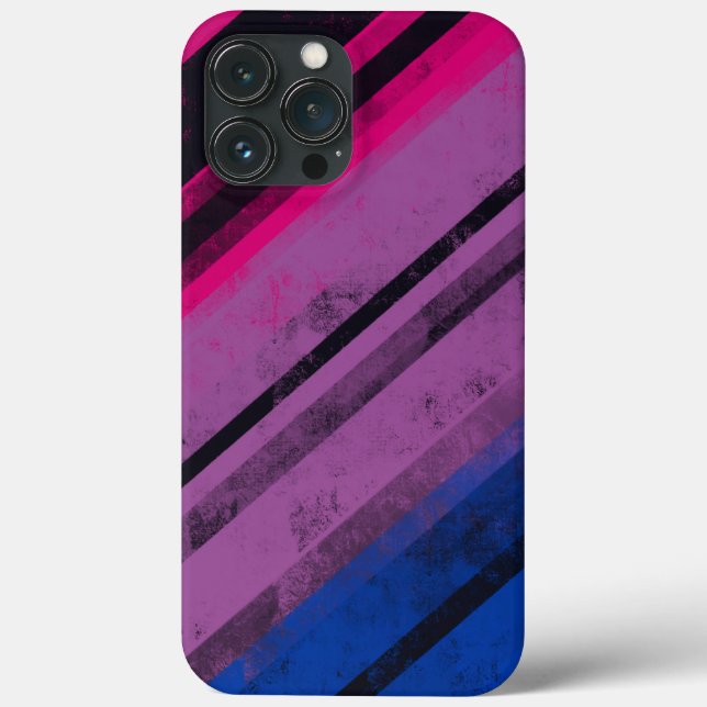 Pride Equality Bi Flag Grunge Stripes LGBTQIA Case-Mate iPhone Case (Back)