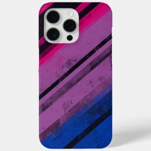 Pride Equality Bi Flag Grunge Stripes LGBTQIA iPhone 15 Pro Max Case