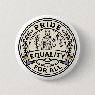 Pride Equality For All Round Button