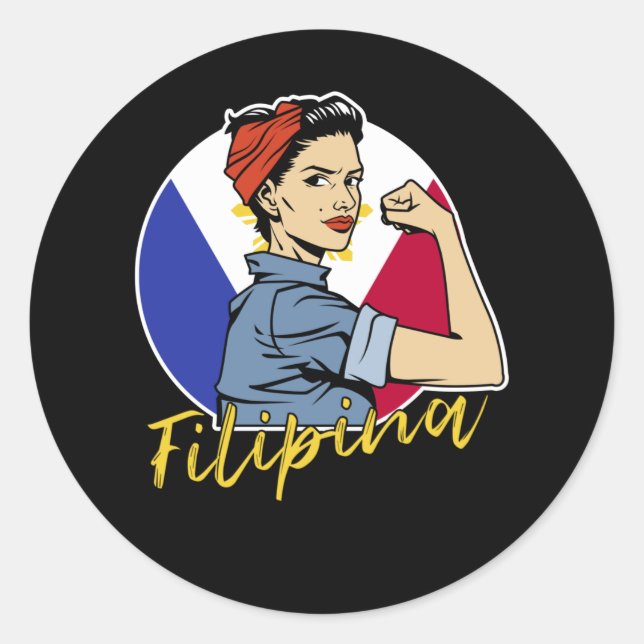 Pride Filipina Pinay Wife Girlfriend Philippines Classic Round Sticker (Front)