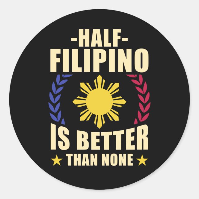 Pride Filipino American Philippines Pinoy Pinay Classic Round Sticker (Front)