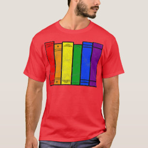 Pride Flag Books Bookish Rainbow Queer Reader Gay T-Shirt