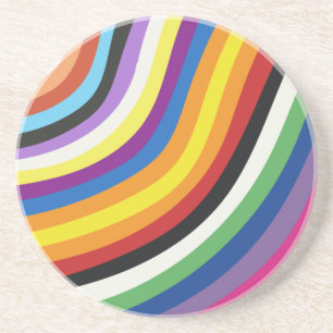 Pride Flag Colourful Stripes Pattern Coaster