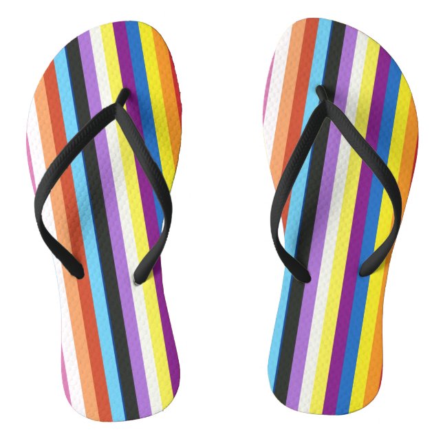 Pride Flag Colourful Stripes Pattern Flip Flops (Footbed)