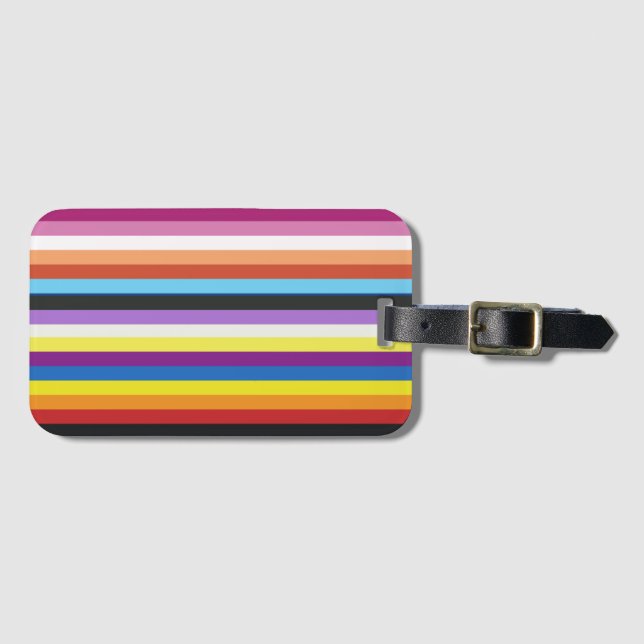 Pride Flag Colourful Stripes Pattern Luggage Tag (Front Horizontal)