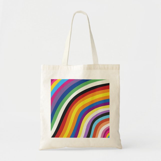 Pride Flag Colourful Stripes Pattern Tote Bag (Front)