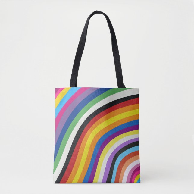 Pride Flag Colourful Stripes Pattern Tote Bag (Front)