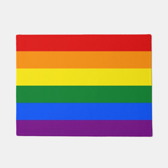 Pride Flag Door Mat Rainbow Gay Pride Flag Design (Front)