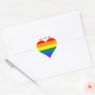 Pride Flag Heart Classic Round Sticker