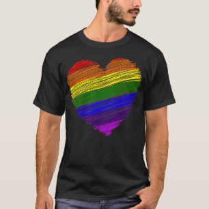 Pride Flag, I love LGBT, Rainbow Colored Heart T-Shirt