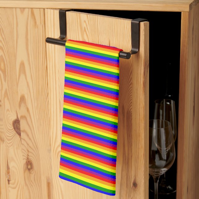 Pride Flag LGBTQAI+ Rainbow Colours Tea Towel (Thirds Fold)