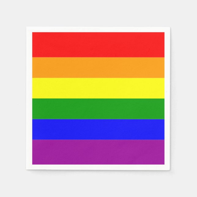 Pride Flag LGBTQIA+ Rainbow Colours Napkin (Front)