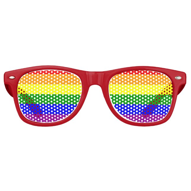 Pride Flag LGBTQIA+ Rainbow Colours Retro Sunglasses (Front)