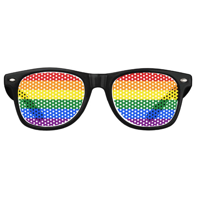 Pride Flag Rainbow Colour LGBTQ Retro Sunglasses (Front)