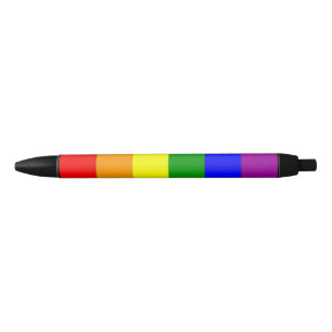 Pride Flag Rainbow Colours LGBTQIA+ Black Ink Pen