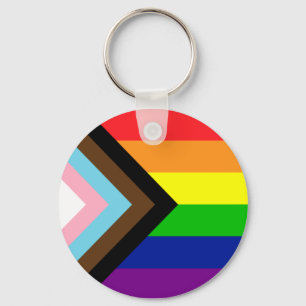 Pride Flag Reboot - trans and POC inclusive Key Ring