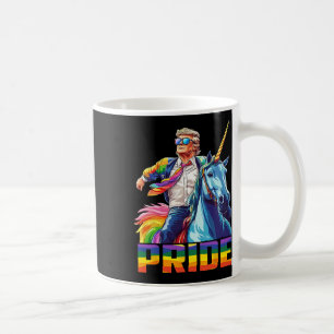 Pride Funny Trump Riding Unicorn Lgbt Gay Lesbian  Coffee Mug