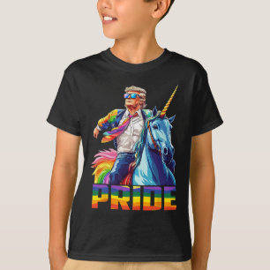Pride Funny Trump Riding Unicorn Lgbt Gay Lesbian T-Shirt