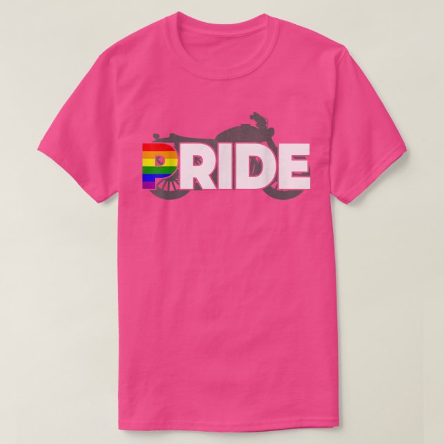 Pride, gay biker, LGBT motorcycle club, gay pride  T-Shirt (Design Front)
