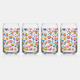 PRIDE GAY LGBT SET CAN GLASS