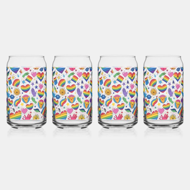 PRIDE GAY LGBT SET CAN GLASS (Left)