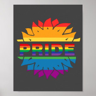 Pride-gay lgbtq queer rainbow sunflower   poster