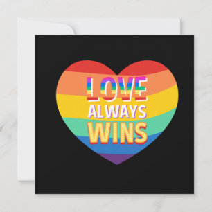 Pride gay- love always wins. Rainbow colour. Card