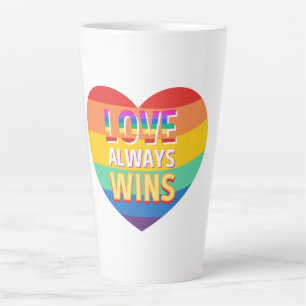 Pride gay- love always wins. Rainbow colour. Latte Mug