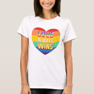 Pride gay- love always wins. Rainbow colour. T-Shirt