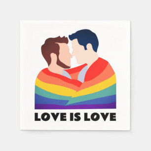 Pride Gay Love Is Love LGBT Love Faces Napkin