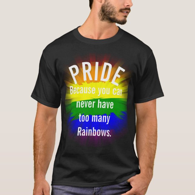 Pride Gay Pride burst rainbow flag  T-Shirt (Front)