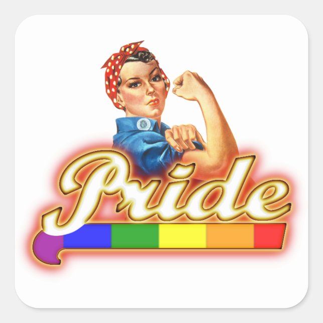 Pride Gay Pride Glowing Pride We Can Do It Square Sticker (Front)