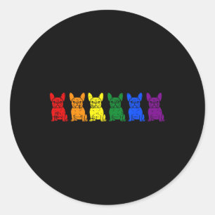 Pride Gay Pride Lgbt-q Ally Dog Puppy Lover Classic Round Sticker