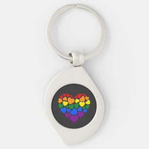 Pride- gay rainbow colour heart for love           key ring