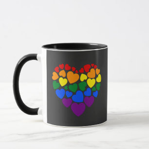 Pride- gay rainbow colour heart for love mug