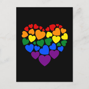 Pride- gay rainbow colour heart for love postcard