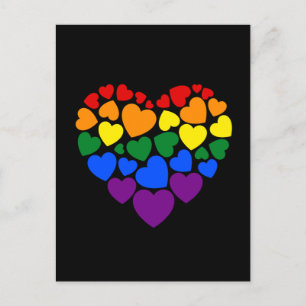 Pride- gay rainbow colour heart for love   postcard