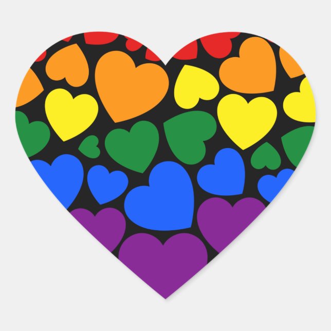 Pride- gay rainbow colour heart for love          sticker (Front)