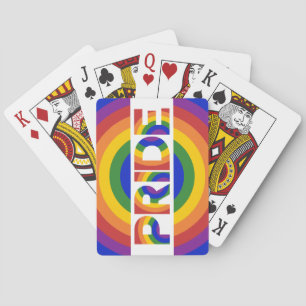 PRIDE Geometric Rainbow Bullseye Playing Cards