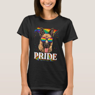 Pride German Shepherd LGBTQ Rainbow Flag Pride Mon T-Shirt
